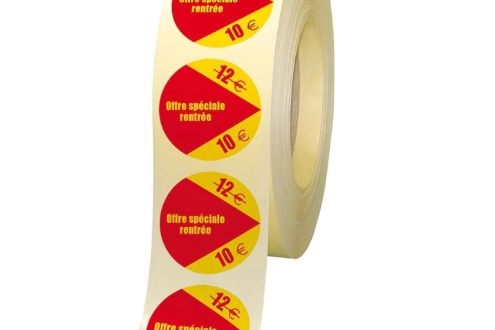 Étiquettes autocollantes vierges en rouleau 60 x 80 mm - Agis Étiquette